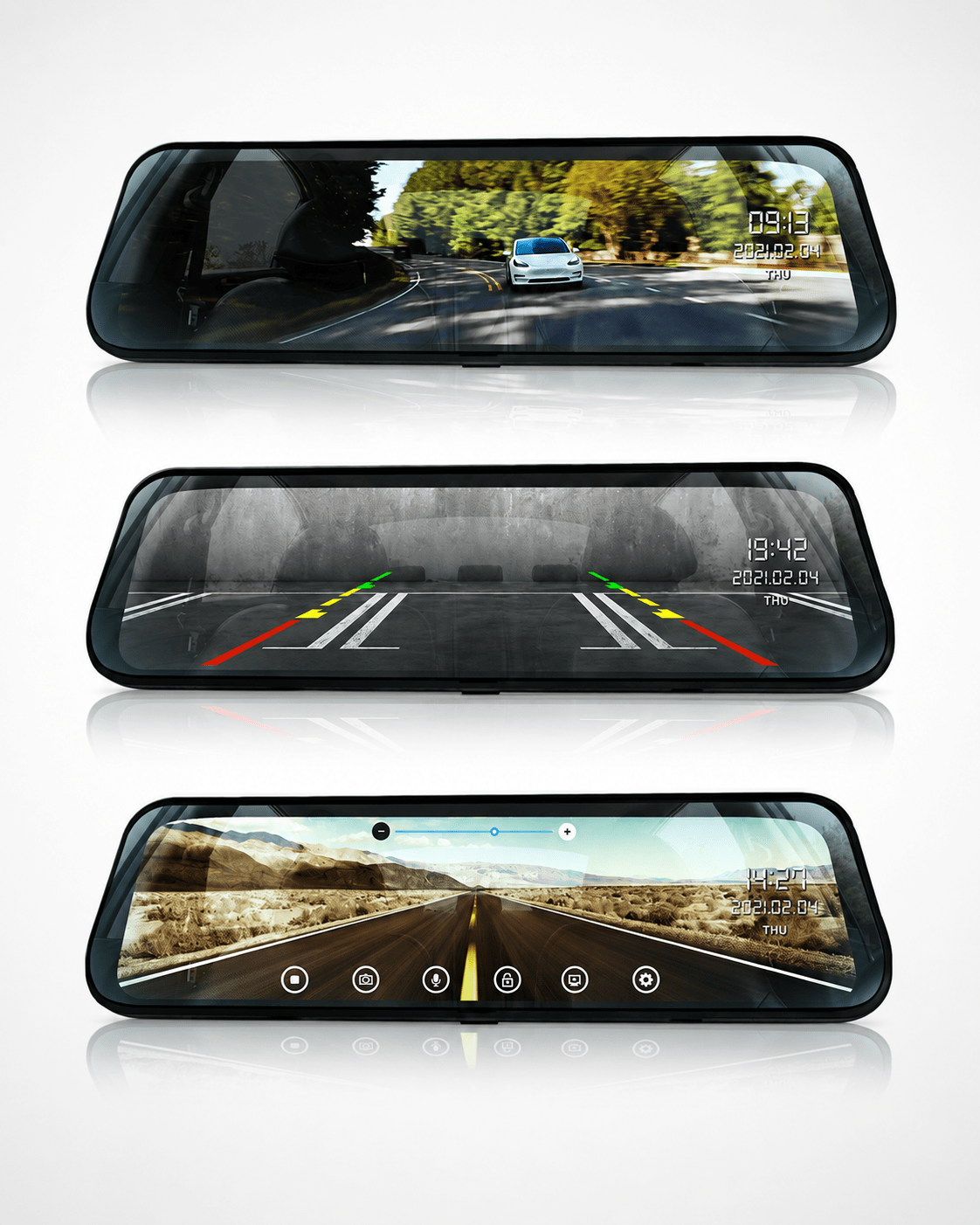 OneX Smart Mirror with Built-In Dash Camera DVR and Reverse Camera
