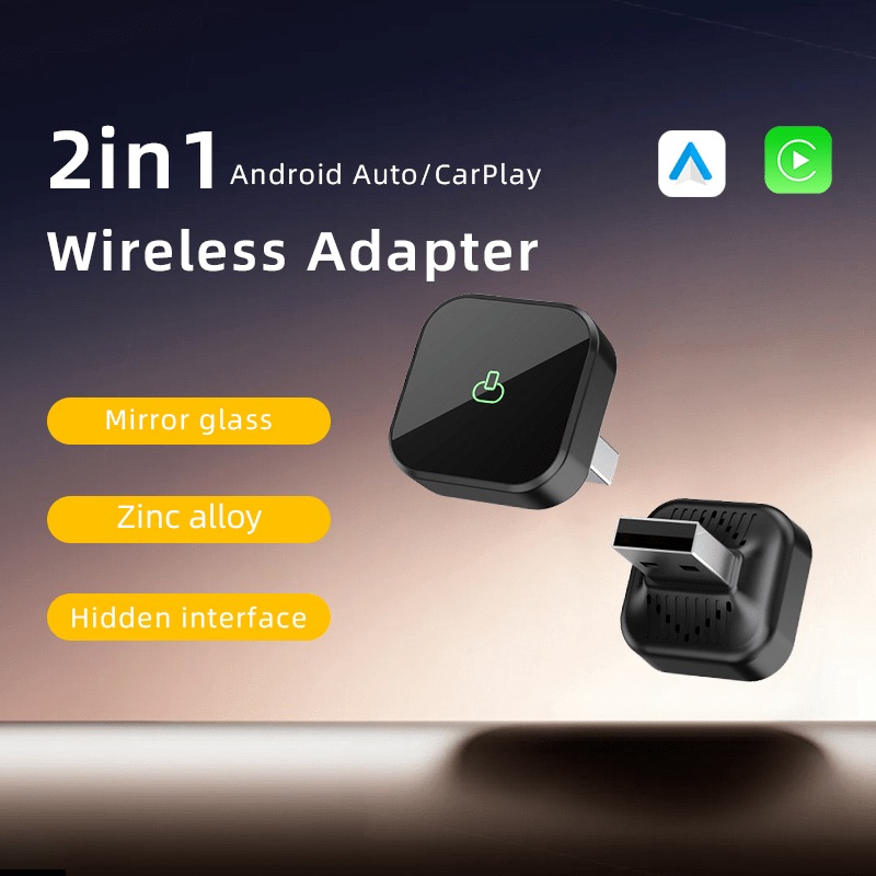 Mini Dual Wireless Apple Carplay and Android Auto Adapter
