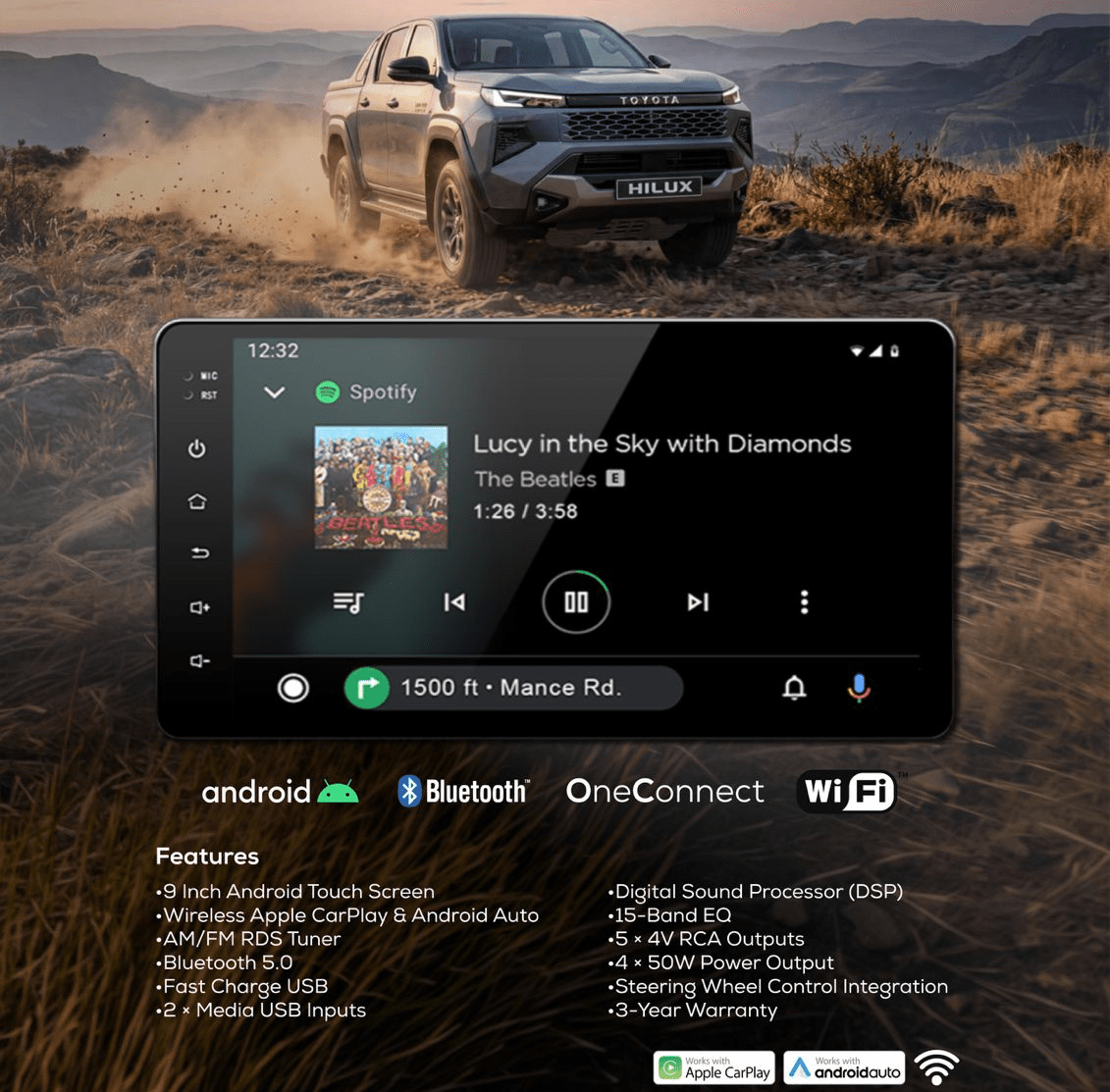 OneNav Pro Infotainment System – Toyota Hilux SRX